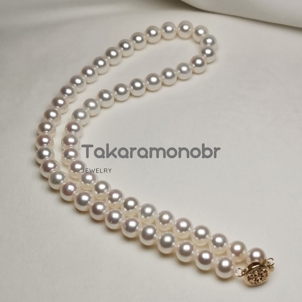 8.0-9.0 mm White Freshwater Pearl Necklace