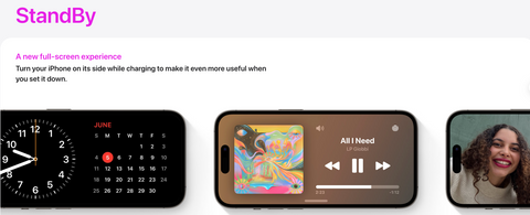 showing the standby mode on iPhone 15 and more