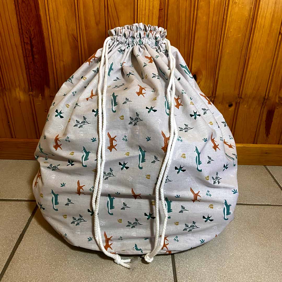 Sac de rangement pour jouets et tapis de jeu pour les enfants 5