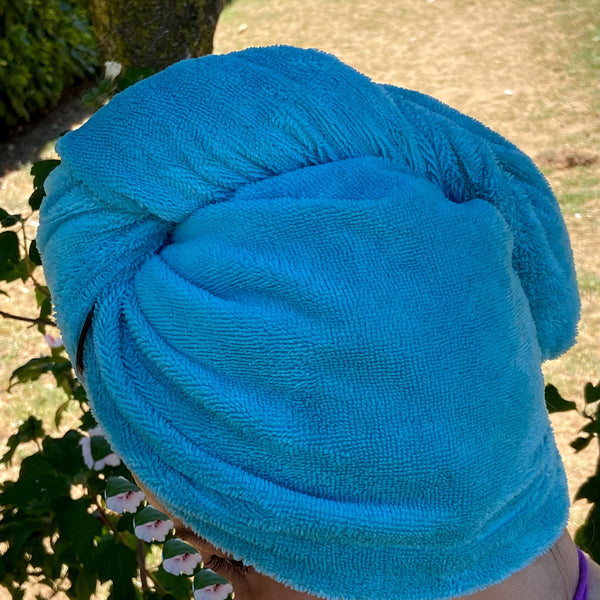 DIY couture, tuto serviette sèche cheveux en tissu éponge de bambou