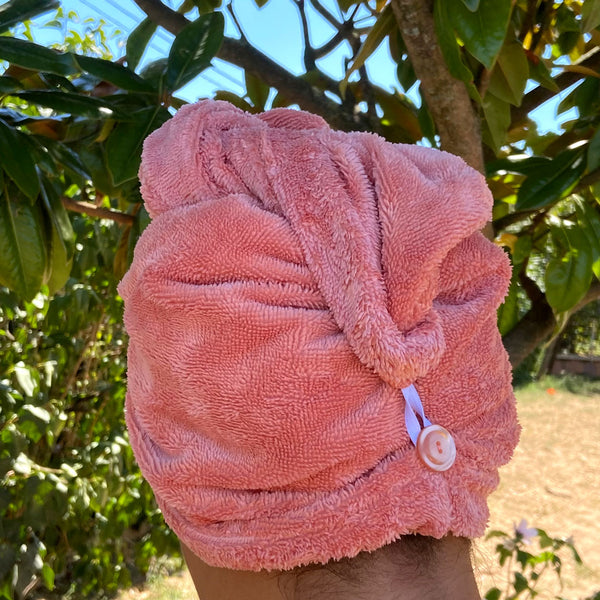 Coudre une serviette sèche cheveux en tissu micro éponge de bambou, tuto facile