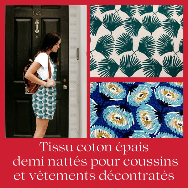 Tissu coton demi natté pour coussins et vêtements décontratés