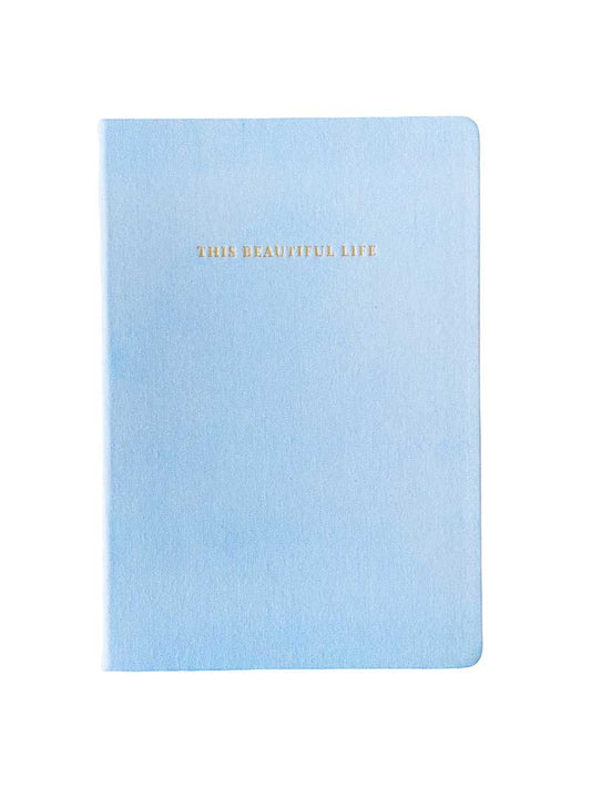 Large 8x10 Blank Page Journal, Cover: Teal Blue Silk