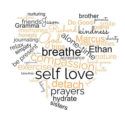 Word cloud self-love theme