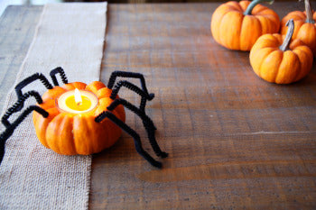 Beeswax Candle DIY Tealight Holder Halloween Spider Craft