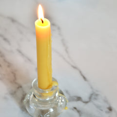 A candle that is dripping wax because the wick is too short.
