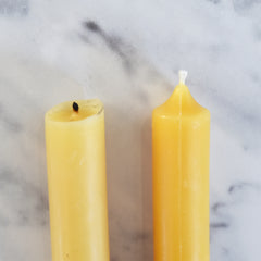 Examples of candle wicks that are too short
