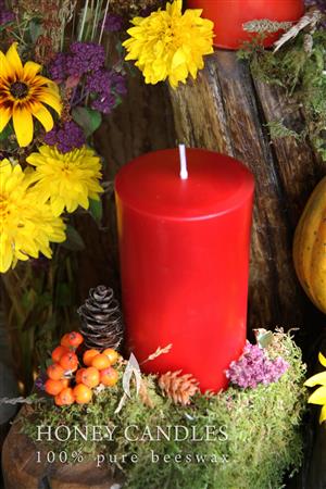 colored beeswax candles