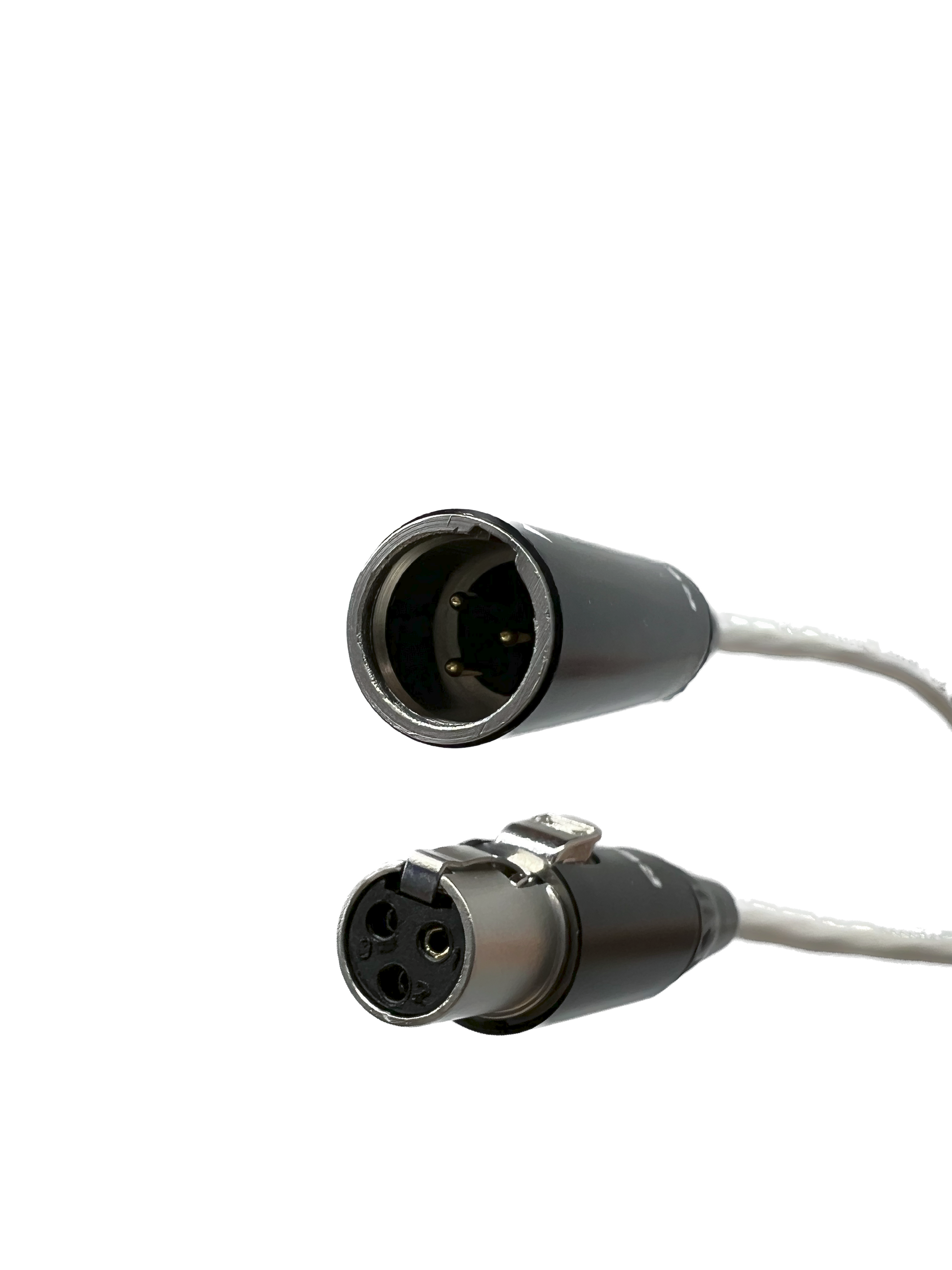 Mini XLR 3 Male Female Cables - Plenum White Jacket - Custom Cable Connection