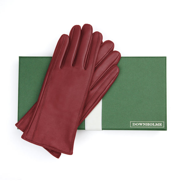 womens burgundy gloves