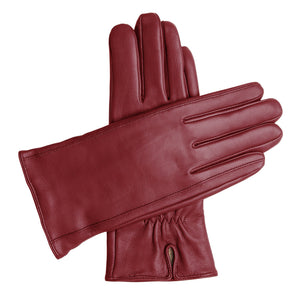 women's burgundy leather gloves