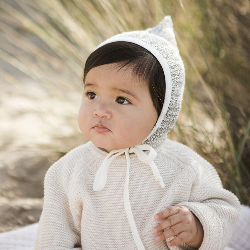 Bandit Terry Baby Bonnet (Grey Marl)