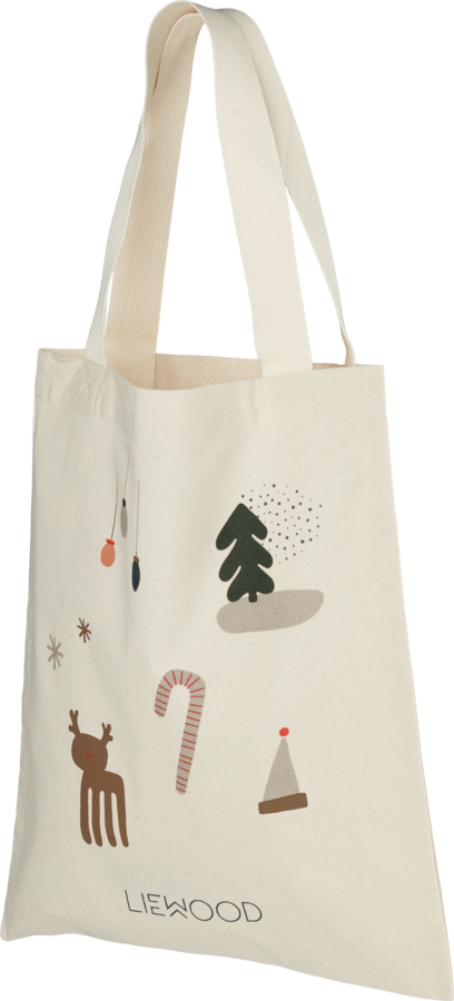 Festive Printed Small Tote Bag (Holiday/Sandy Mix)