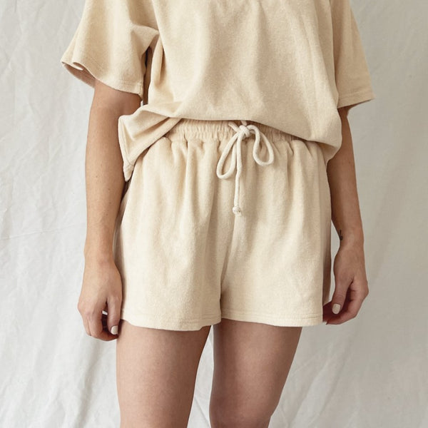 MAMA Terry Towelling Shorts (Almond)