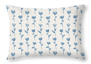 Light Blue Flower Pattern - Throw Pillow