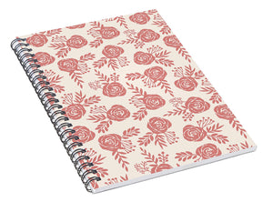 Warm Pink Floral Pattern - Spiral Notebook