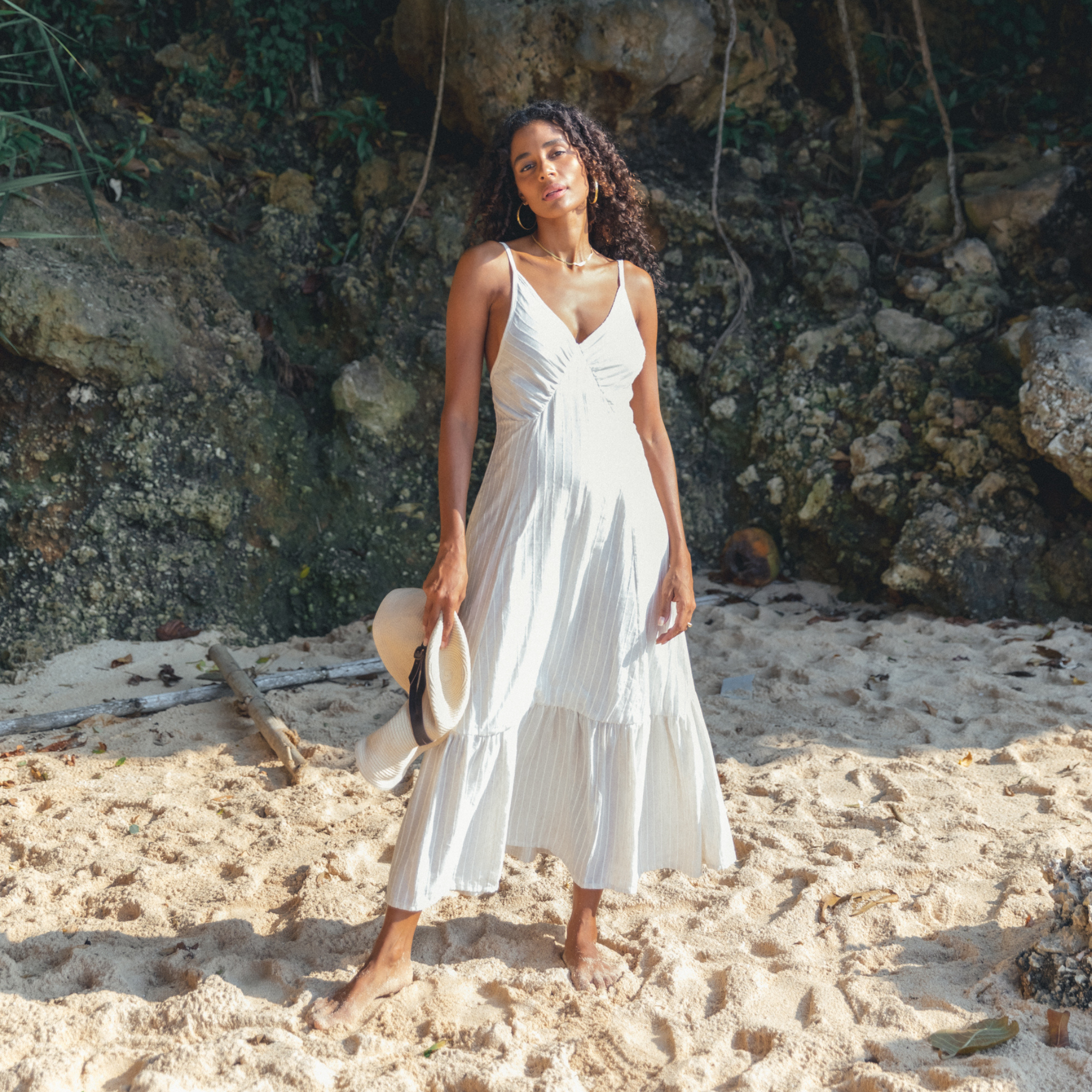 Forsoul The Label Mariel White Linen Dress