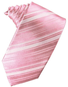 Cardi Self Tie Coral Striped Satin Necktie