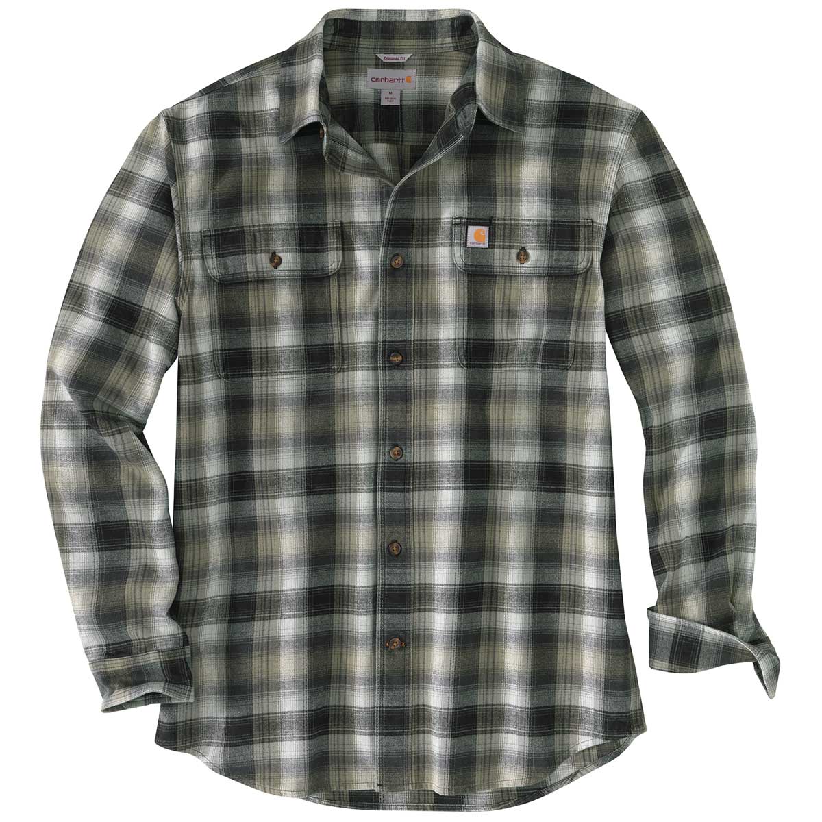 carhartt men's hubbard plaid long sleeve button down shirt