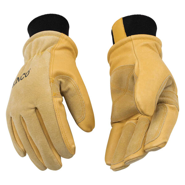 Kinco 81HK-L Lined Grain Buffalo Leather Ranch and Work Gloves, Large
