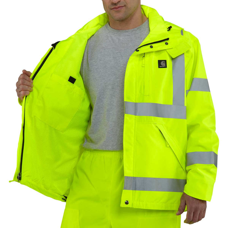 Carhartt ANSI Class 3 Waterproof Hi-Vis Rain Jacket | Gempler's