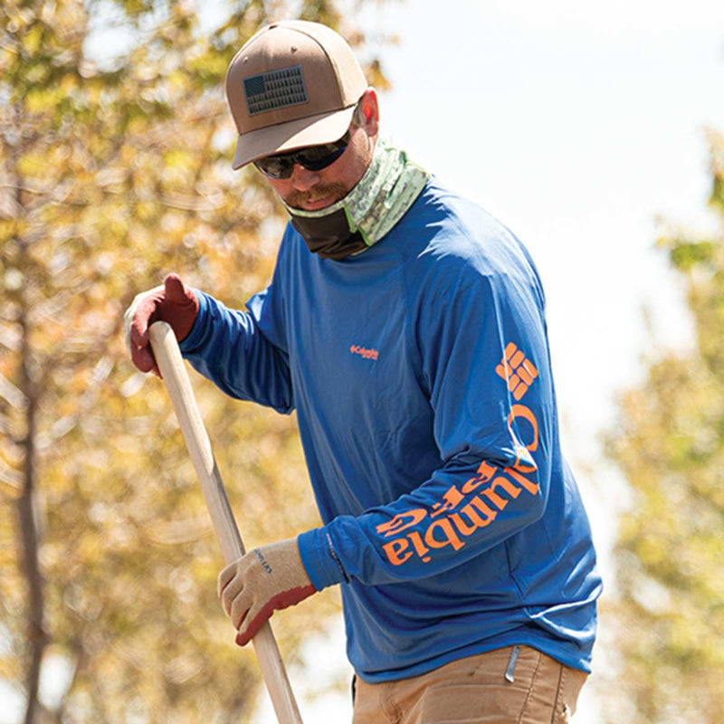 Columbia Mesh Tree Flag Ball Cap Shark L/XL