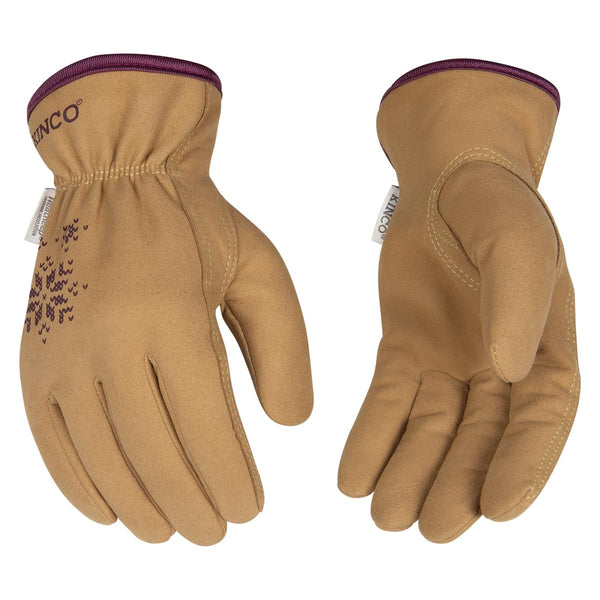 Kinco 90HK Thermal Lined Grain Deerskin Leather Work Glove for Men (GOLDEN,  Small)