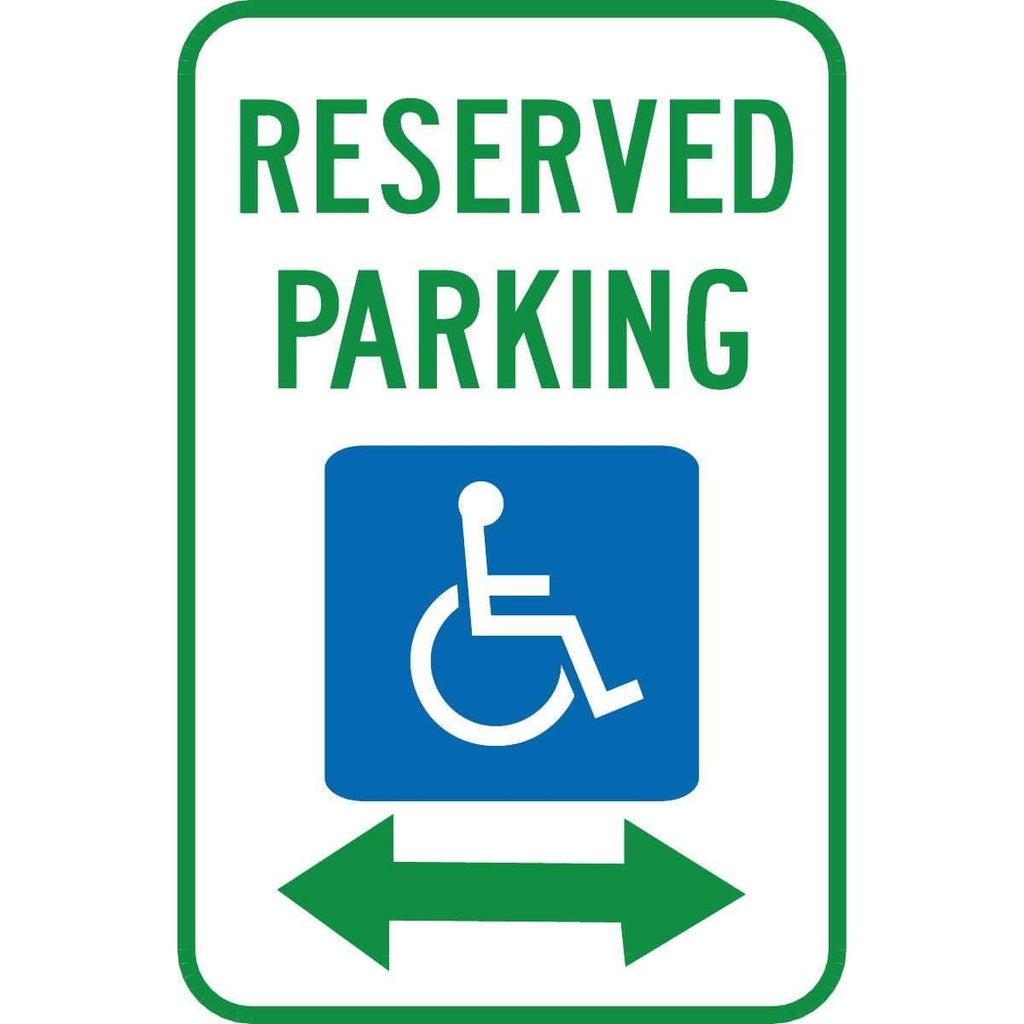 Reserved Parking Handicap Sign, Aluminum, 12