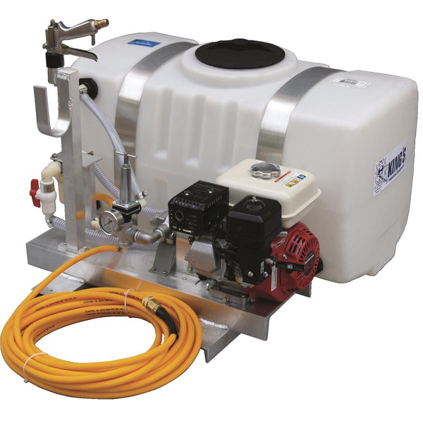 Kings Sprayers 100 Gallon Atomization Electric 4-Wheel Sprayer w/ 500 PSI  Pumptec 120V Pump & Manual Hose Reel with 300' of 3/8 ID Hose