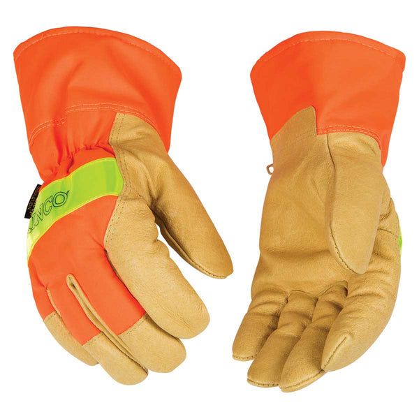 Hi-Vis Orange Insulated Rubber Palm Winter Work Gloves - Forester Shop