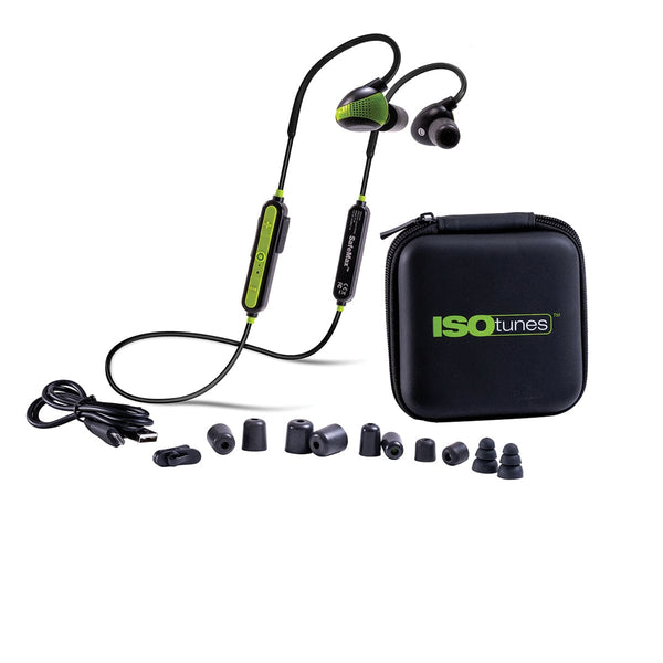 ISOTunes Air Defender Bluetooth Earmuff, Black/Safety Green - IT-46