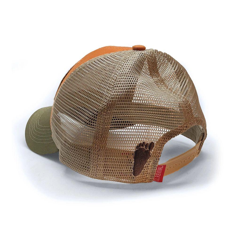 Surfing Sasquatch Structured Trucker Hat, Burnt Orange and Olive – SL ...