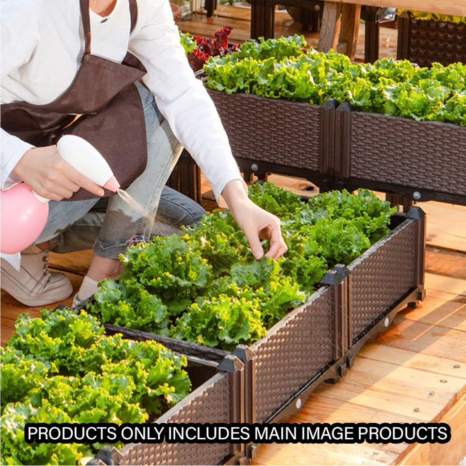 SOGA 2X 120cm Raised Planter Box Vegetable Herb Flower Outdoor Plastic Plants Garden Bed