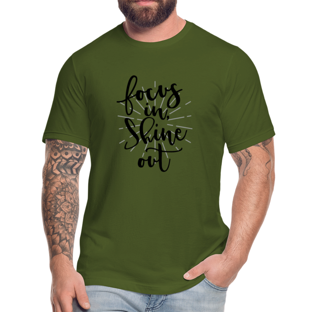 Focus in Shine Out B Unisex Jersey T-Shirt by Bella + Canvas - olive