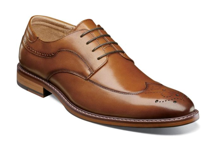 cognac wingtip oxford