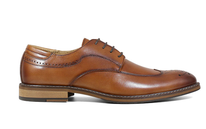 stacy adams wingtip cognac