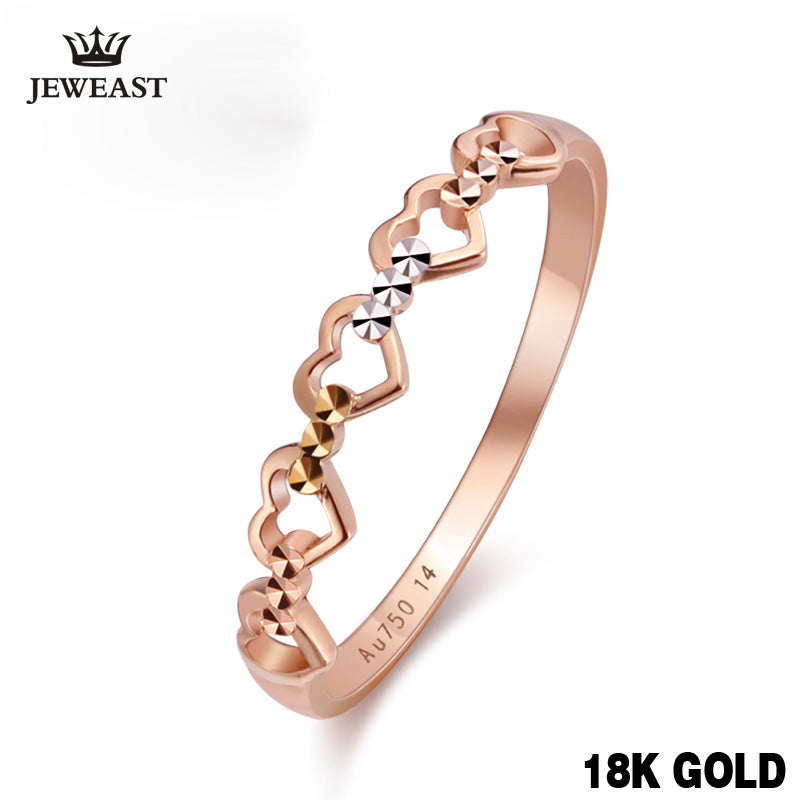 18k Pure Gold Heart Ring 2017 Genuine Real 750 Jewelry - Rocky Mt. Outlet Inc - Shop & Save 24/7