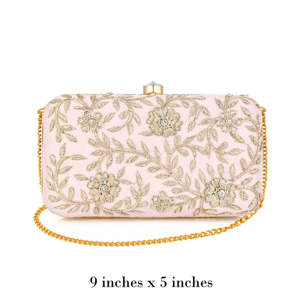 light pink clutch purse