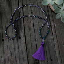Lapis Lazuli & Green/Purple Onyx Mala Necklace