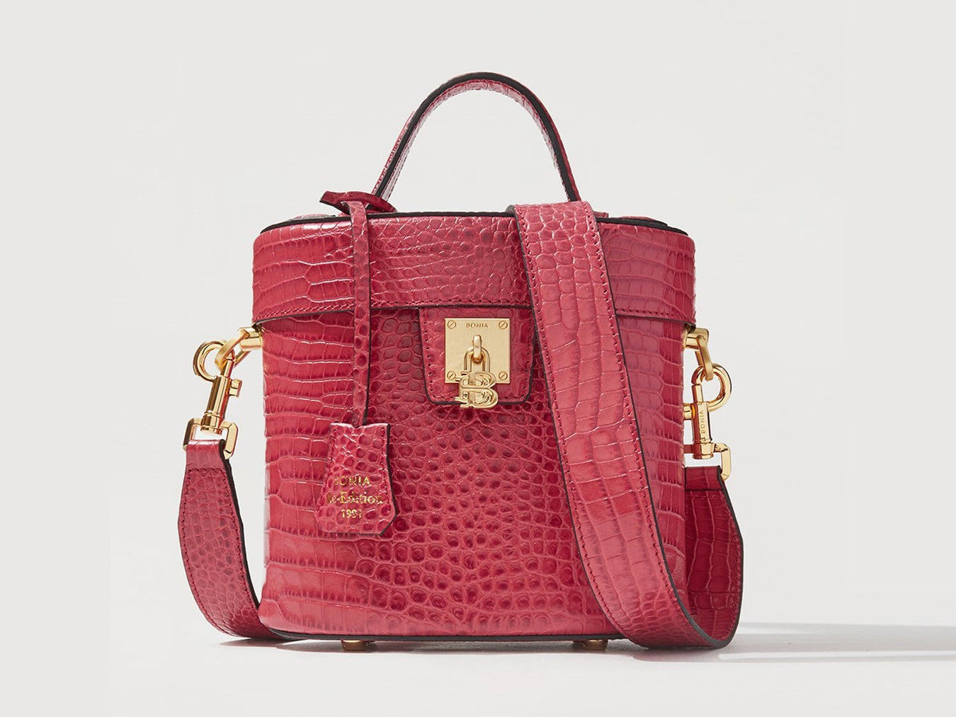 Bonia, Bags, Bonia Brick Red Quilted Leather Tote Purse