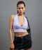 Ribbed Criss Cross Halter Top - Lilac