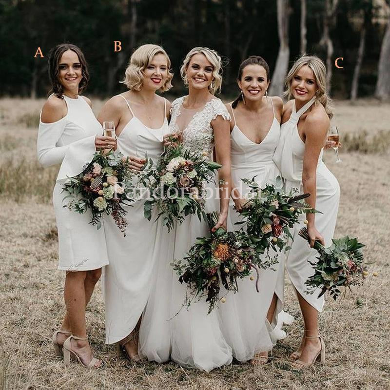 off white bridesmaid dresses