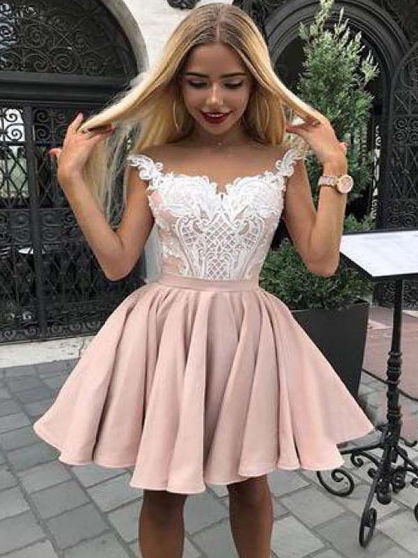 lace top short dress