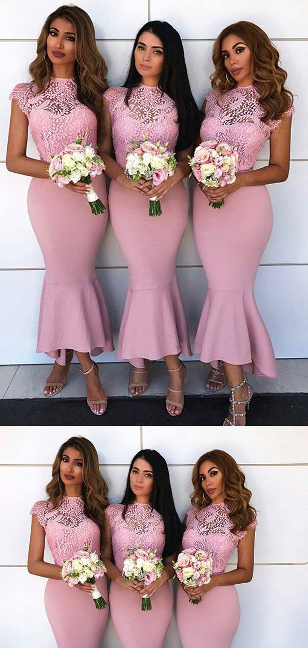 dusty rose mermaid bridesmaid dresses