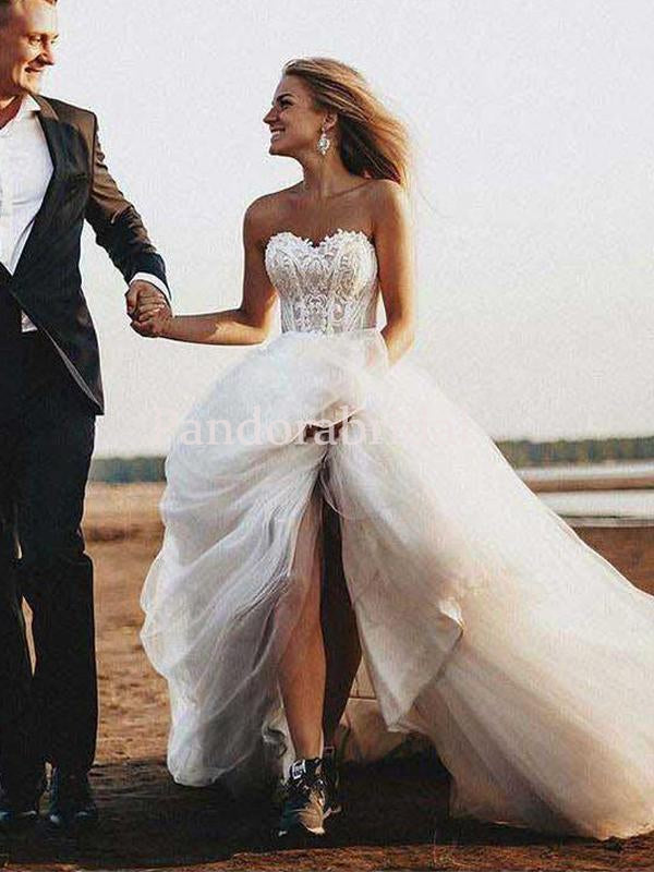 lace top ball gown