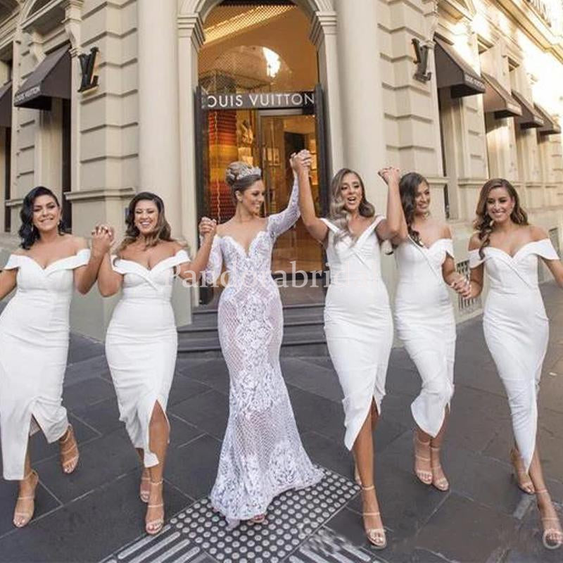 off white bridesmaid dresses