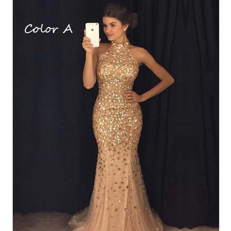 gold color formal dresses