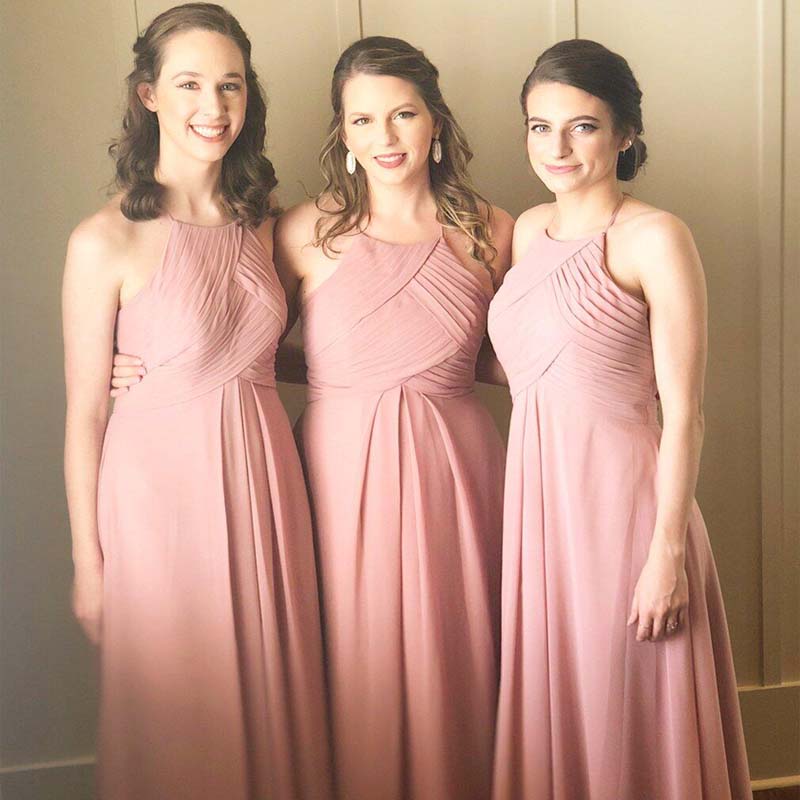 cheap dusty pink bridesmaid dresses