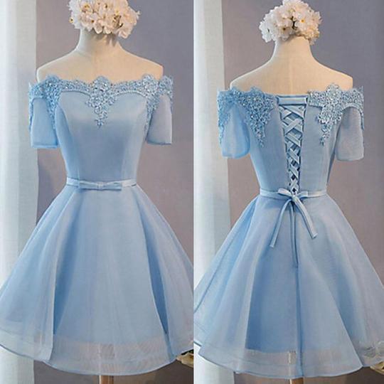 baby blue short sleeve dress