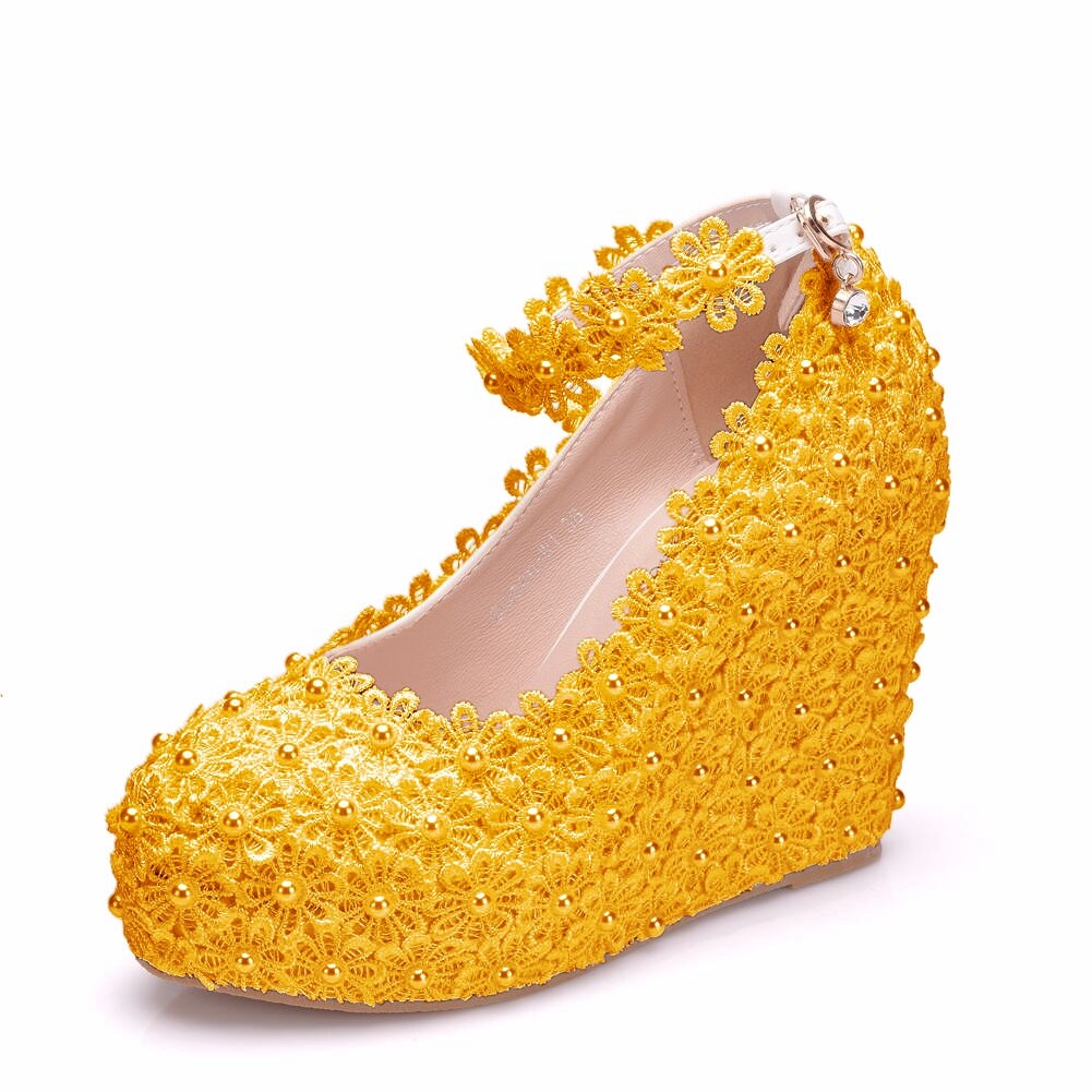 yellow wedges wedding